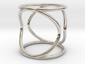 Ring The Hula Hoop Size 10US (61.5 mm EU) in Rhodium Plated Brass