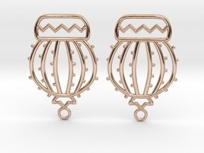 Cactus Ball Earrings in 14k Rose Gold Plated Brass