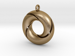 Trefoil-sierraad in Polished Gold Steel