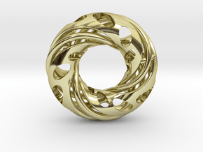 Double Trefoil & Hidden Mobius  in 18k Gold Plated Brass