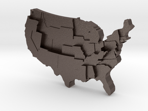 USA by Diabetes in Polished Bronzed Silver Steel