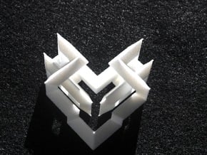 Cubic Heart in White Natural Versatile Plastic
