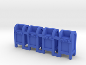 Mail Box - 'N' 160:1 Scale Qty (4) in Blue Processed Versatile Plastic