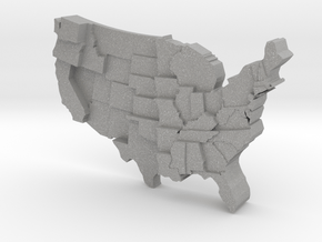 USA by Rainfall in Aluminum