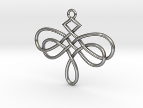 Dragonfly Celtic Knot Pendant in Natural Silver