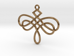 Dragonfly Celtic Knot Pendant in Natural Brass