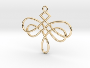 Dragonfly Celtic Knot Pendant in 14K Yellow Gold