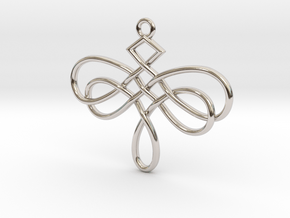 Dragonfly Celtic Knot Pendant in Platinum