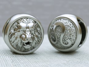 Zodiac Lion (charms) in Polished Silver