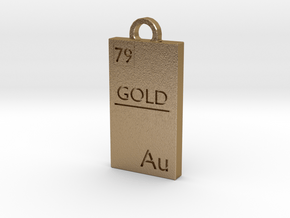 Gold Bar Pendant in Polished Gold Steel