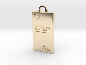 Gold Bar Pendant in 14k Gold Plated Brass
