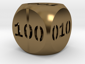 Programmer's dice in Polished Bronze