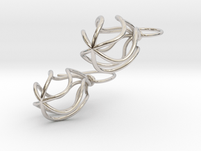 Soft Whirl Pair in Rhodium Plated Brass