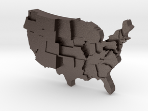 USA by Suicide  in Polished Bronzed Silver Steel