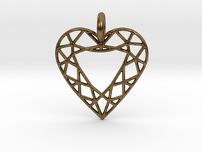 Heart Diamond Pendant in Natural Bronze