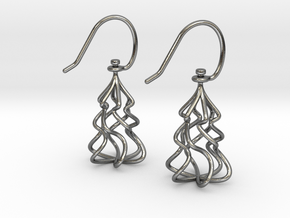 Christmas Tree Twirl in Polished Silver (Interlocking Parts)