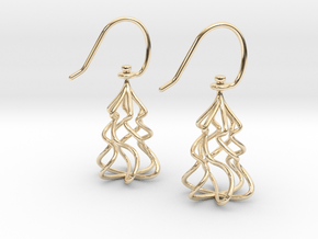 Christmas Tree Twirl in 14k Gold Plated Brass