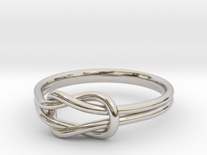 Square Knot Promise Ring in Rhodium Plated Brass: 7 / 54