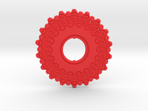 Bicycle Gear Pendant in Red Processed Versatile Plastic