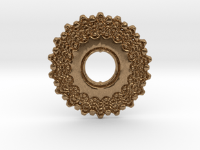 Bicycle Gear Pendant in Natural Brass
