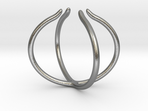 Slim Cross Ring - adjustable in Natural Silver: 4 / 46.5
