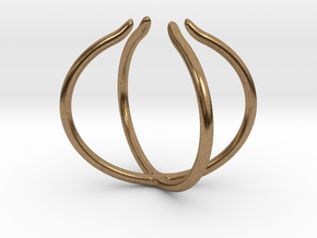 Slim Cross Ring - adjustable in Natural Brass: 4 / 46.5