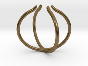 Slim Cross Ring - adjustable in Natural Bronze: 4 / 46.5