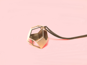 Polyhedron Pendant in Polished Brass