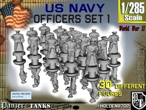 1-285 USN Officers Set 1 in Tan Fine Detail Plastic
