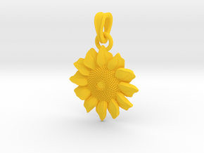 Sunflower Pendant in Yellow Processed Versatile Plastic