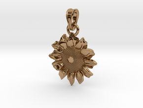 Sunflower Pendant in Polished Brass (Interlocking Parts)