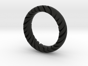 TIGER RING  in Black Natural Versatile Plastic: 12 / 66.5