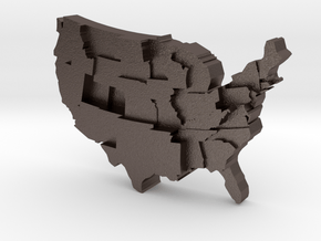 USA by Obesity in Polished Bronzed Silver Steel