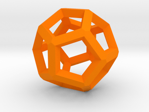 Dodecahedron 5 in Orange Processed Versatile Plastic
