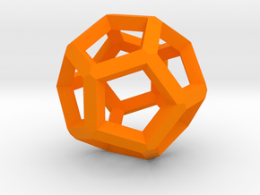 Dodecahedron 10 in Orange Processed Versatile Plastic