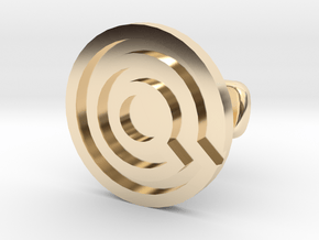 Labyrinth Cufflink Embossed in 14k Gold Plated Brass