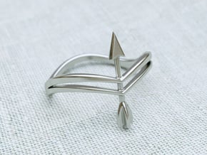 Bow Ring in Polished Silver: 6 / 51.5