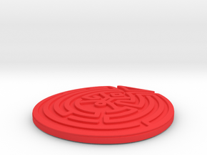 WestWorld maze Pendant in Red Processed Versatile Plastic: Large