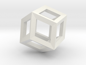 1.84cm-Rhombic Dodecahedron(Leonardo-style model) in White Natural Versatile Plastic