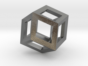 1.84cm-Rhombic Dodecahedron(Leonardo-style model) in Natural Silver