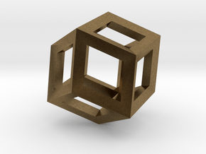 1.84cm-Rhombic Dodecahedron(Leonardo-style model) in Natural Bronze