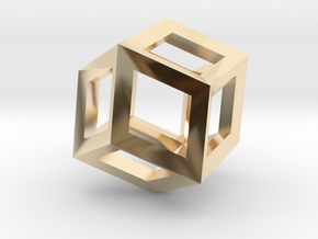 1.84cm-Rhombic Dodecahedron(Leonardo-style model) in 14K Yellow Gold
