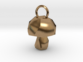 Mushroom low poly pendant in Natural Brass
