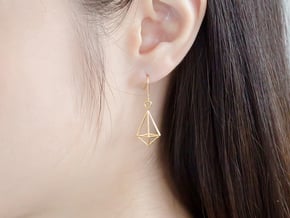 Diamond Earrings #L in 14k Gold Plated Brass