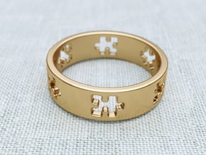 Puzzle Ring in Polished Brass: 8.5 / 58