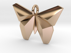 Simple Butterfly Necklace in 14k Rose Gold Plated Brass
