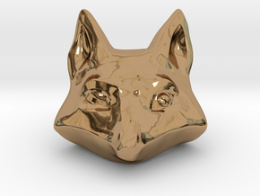 Large Foxhead Medallion in Polished Brass