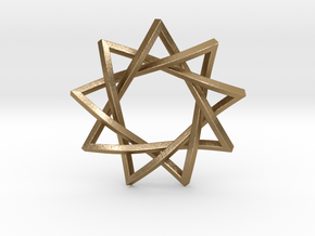 9 Pointed Penrose Star 1.2" in Polished Gold Steel