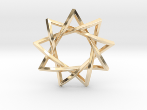 9 Pointed Penrose Star 1.2" in 14K Yellow Gold