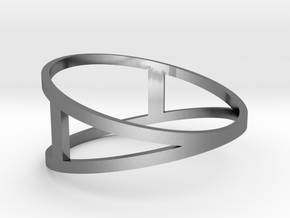 The A Ring in Fine Detail Polished Silver: 7 / 54